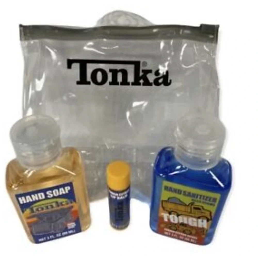 Tonka Kids Gift Set Hygiene Travel Kit Reusable Case Carry Bag Citrus Scented